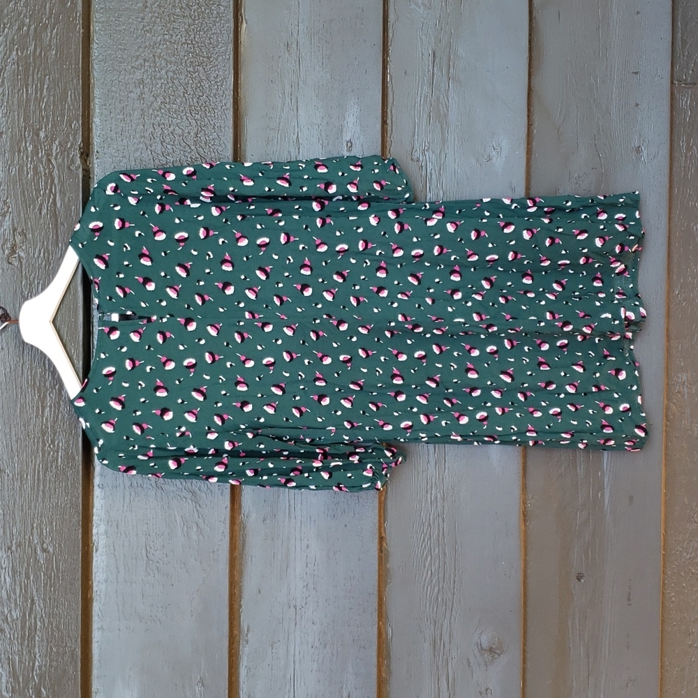 BODEN Aurelia Tunic Green Heathland Bud sz 8L Women's - Picture 5 of 10